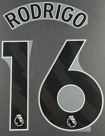MAN CITY 2023/24 RODRIGO 16 OFFICIAL AVERY DENNISON BLACK PLAYER SIZE NAME SET