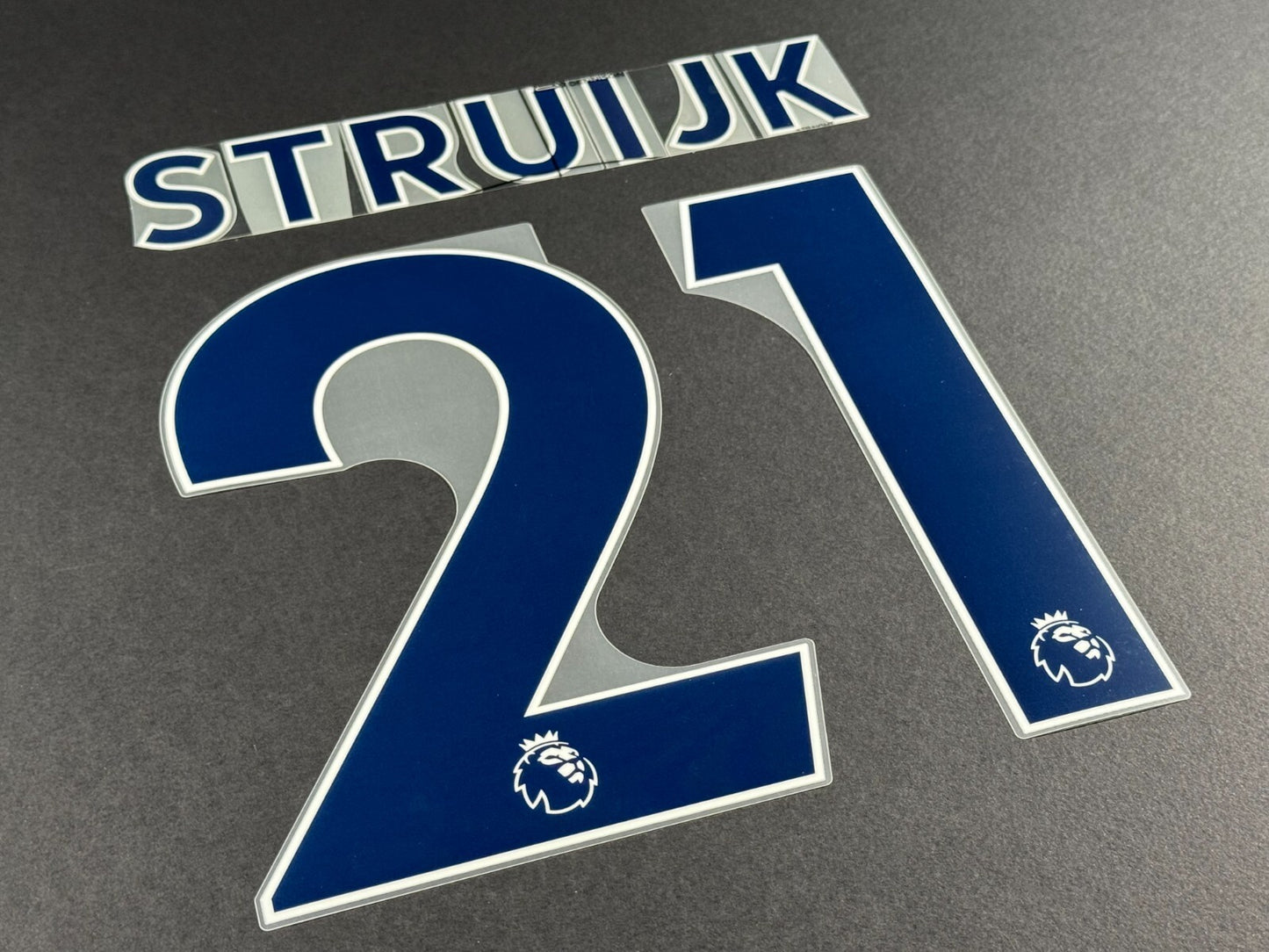 LEEDS UNITED 2022 2023 STRUIJK 21 OFFICIAL AVERY BLUE PLAYER SIZE NAME SET