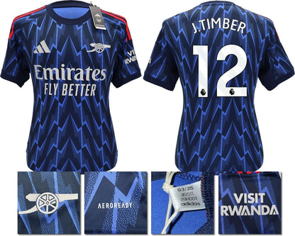BNWT 2025/2026 ARSENAL F.C. ADIDAS AWAY SHIRT J. TIMBER 12