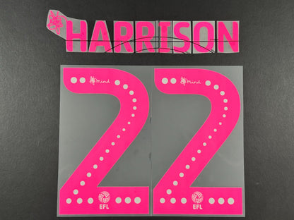 LEEDS UNITED 19-20 HARRISON 22 OFFICIAL SPORTING ID AWAY PLAYER SIZE NAME SET