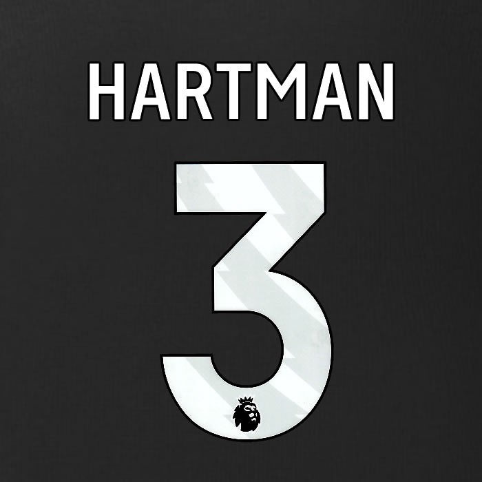 2025 2026 BURNLEY HARTMAN 3 OFFICIAL WHITE 3RD PLAYER SIZE NAMESET