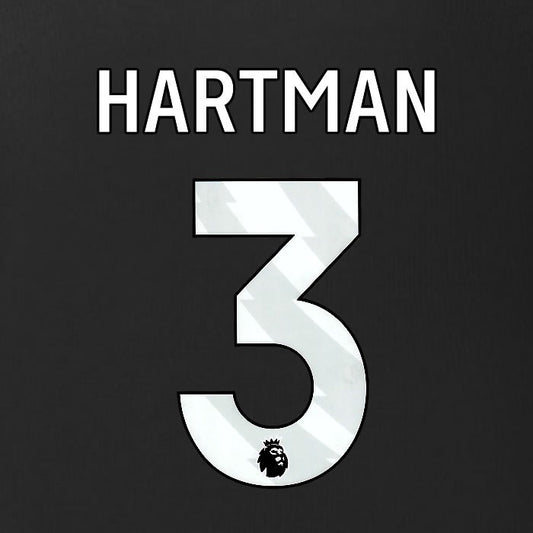 2025 2026 BURNLEY HARTMAN 3 OFFICIAL WHITE 3RD PLAYER SIZE NAMESET