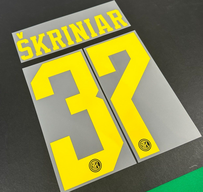 INTER MILAN THIRD 2019 - 2020 OFFICIAL SKRINIAR 37 PLAYER SIZE NAMESET
