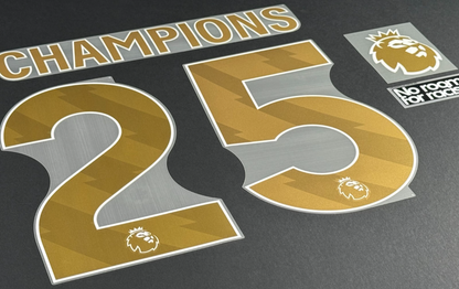 LIVERPOOL CHAMPIONS 25 OFFICIAL AVERY DENNISON GOLD PLAYER SIZE NAME SET PACHES