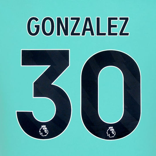 2025 2026 WOLVES AWAY BLACK GONZALEZ 30 OFFICIAL PLAYER SIZE NAMESET