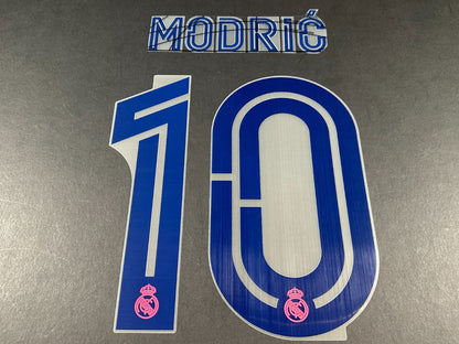 2020 - 2021 AVERY DENNISON REAL MADRID MODRIC 10 AWAY PLAYER SIZE NAME SET