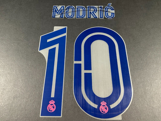 2020 - 2021 AVERY DENNISON REAL MADRID MODRIC 10 AWAY PLAYER SIZE NAME SET