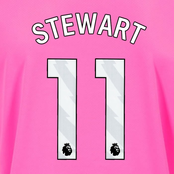 2024 2025 OFFICIAL SOUTHAMPTON STEWART 11 WHITE 3RD PLAYER SIZE NAME SET
