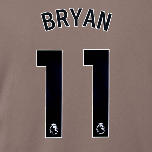 SPURS 2023 2024 BRYAN 11 BLACK 3RD PLAYER SIZE NAME SET