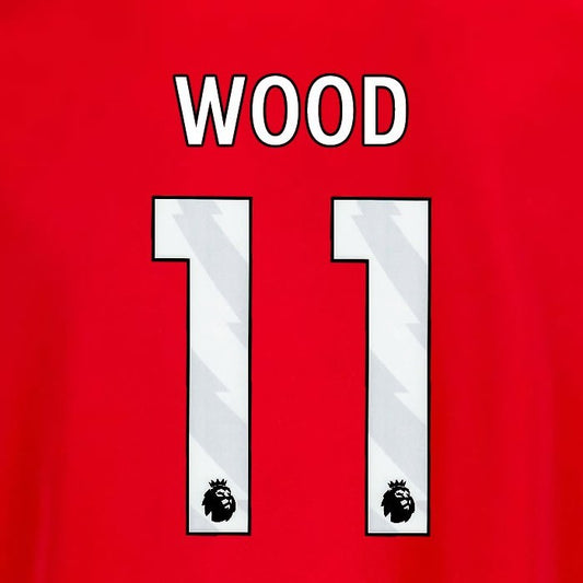 2025 2026 OFFICIAL NOTTINGHAM WOOD 11 WHITE HOME PLAYER SIZE NAMESET