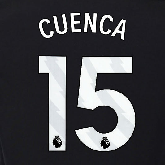 2025 2026 OFFICIAL FULHAM CUENCA 15 WHITE 3RD PLAYER SIZE NAMESET