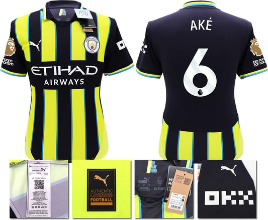 BNWT 24 25 MAN CITY PUMA AWAY AKE 6 + PATCHES FOOTBALL SHIRT MEN'S XXL