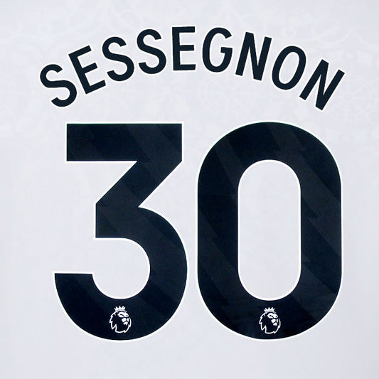 2025 2026 OFFICIAL FULHAM SESSEGNON 30 BLACK HOME PLAYER SIZE NAMESET