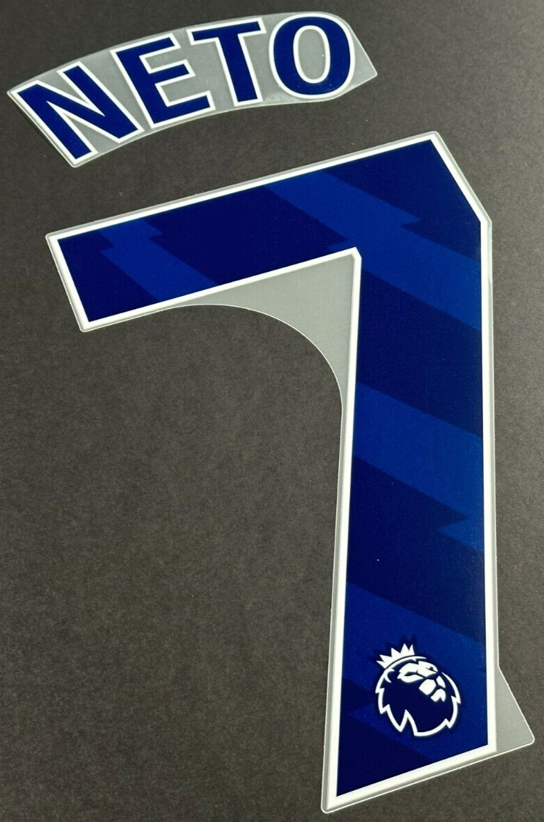 CHELSEA 2024 2025 NETO 7 OFFICIAL AVERY DENNISON BLUE PLAYER SIZE NAME SET