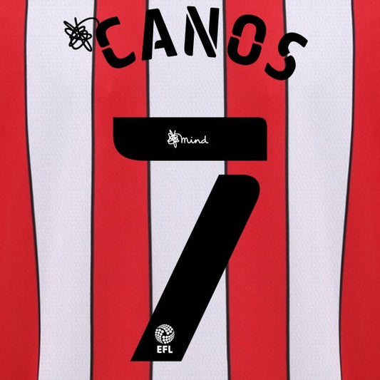 BRENTFORD 2020 2021 OFFICIAL CANOS 7 HOME PLAYER SIZE NAME SET