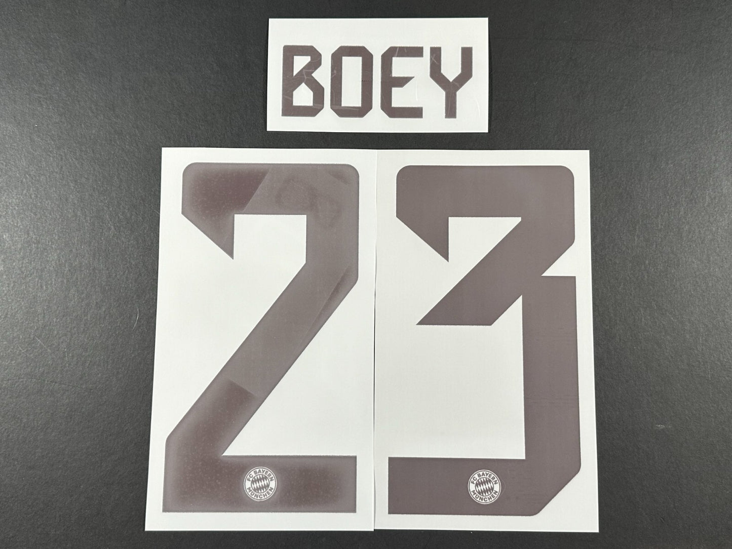 2024 2025 OFFICIAL BAYERN BOEY 23 HOME DARK RED PLAYER SIZE NAMESET