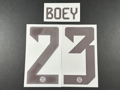 2024 2025 OFFICIAL BAYERN BOEY 23 HOME DARK RED PLAYER SIZE NAMESET