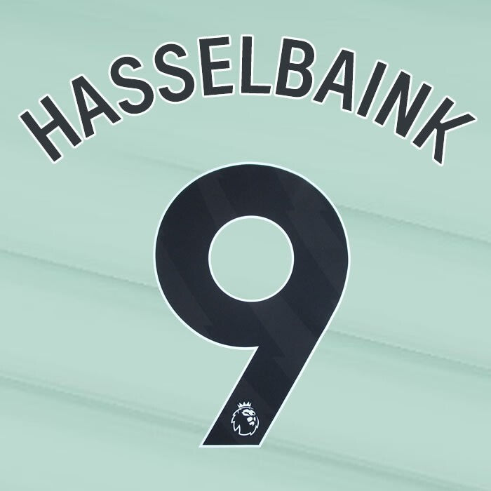 2023 2024 OFFICIAL CHELSEA HASSELBAINK 9 BLACK 3RD PLAYER SIZE NAMESET