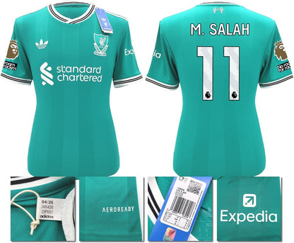 BNWT 2025 2026 LIVERPOOL ADIDAS 3RD SHIRT M. SALAH 11 + PATCHES MEN'S
