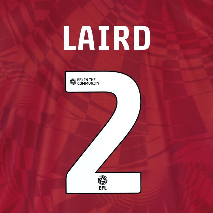 25 26 BIRMINGHAM CITY LAIRD 2 OFFICIAL WHITE 3RD NAME SET 230MM