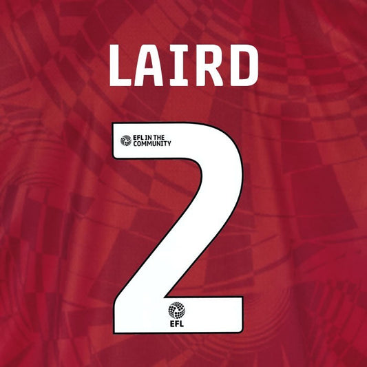 25 26 BIRMINGHAM CITY LAIRD 2 OFFICIAL WHITE 3RD NAME SET 230MM