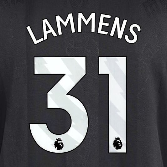 2025 2026 MANCHESTER UNITED LAMMENS 31 3RD WHITE PLAYER SIZE NAMESET