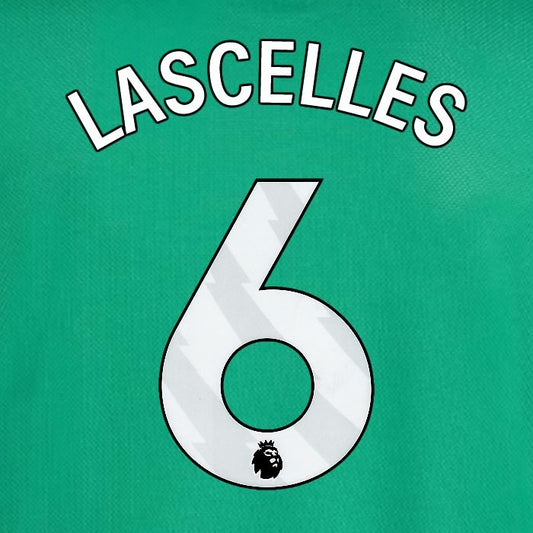 2025 2026 NEWCASTLE LASCELLES 6 OFFICIAL WHITE AWAY  PLAYER SIZE NAME SET