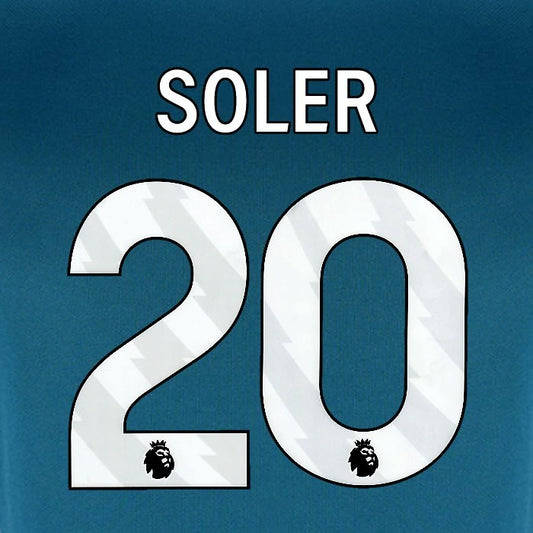 2024 2025 BOURNEMOUTH SOLER 20 WHITE 3RD PLAYER SIZE NAME SET