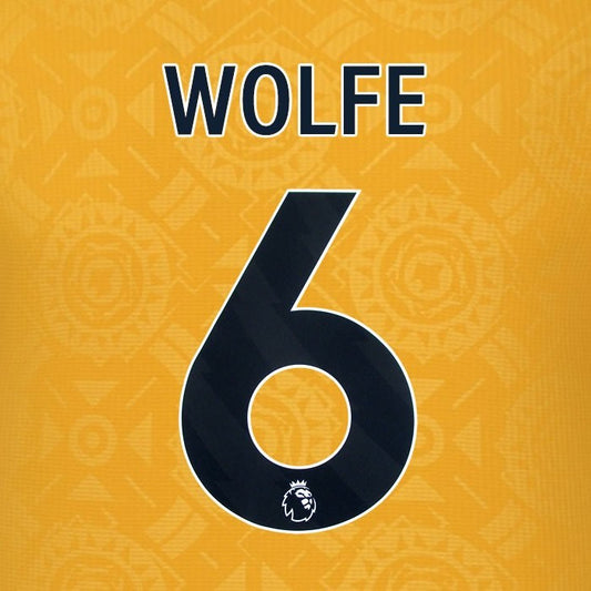 2025 2026 WOLVES HOME BLACK WOLFE 6 OFFICIAL PLAYER SIZE NAMESET