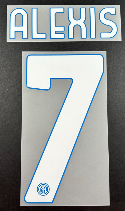 INTER MILAN 2020 2021 ALEXIS 7 OFFICIAL HOME WHITE PLAYER SIZE NAMESET