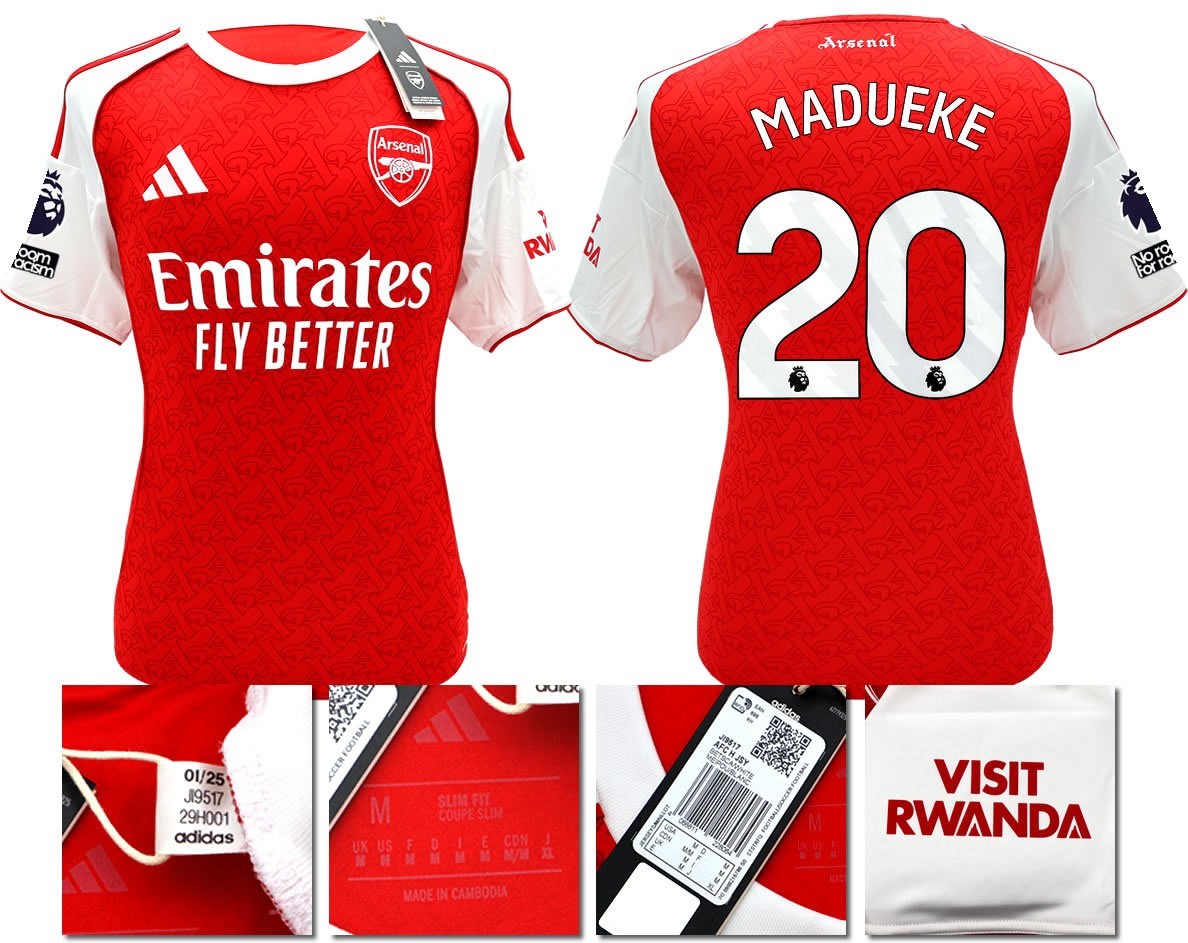 BNWT 2025/2026 ARSENAL F.C. ADIDAS HOME SHIRT MADUEKE 20 + PATCHES