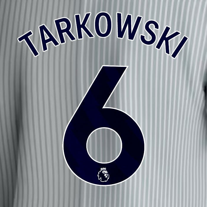 2023 2024 EVERTON TARKOWSKI 6 OFFICIAL BLUE 3RD PLAYER SIZE NAMESET