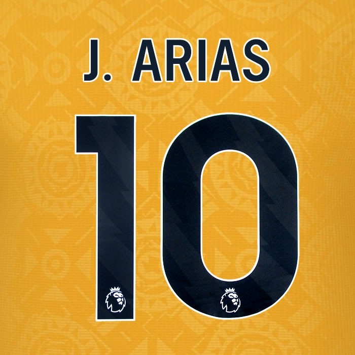 2025 2026 WOLVES HOME BLACK J ARIAS 10 OFFICIAL PLAYER SIZE NAMESET