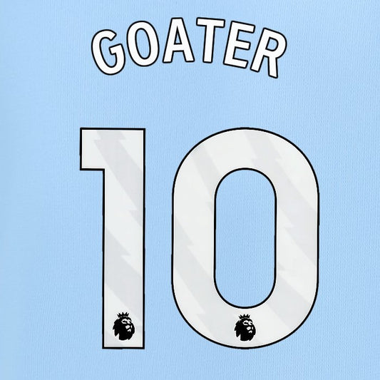 2023 2024 MAN CITY GOATER 10 WHITE HOME PLAYER SIZE NAME SET