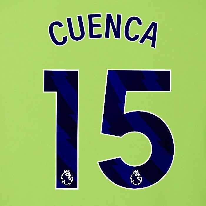 2025 2026 OFFICIAL FULHAM CUENCA 15 BLUE AWAY PLAYER SIZE NAMESET