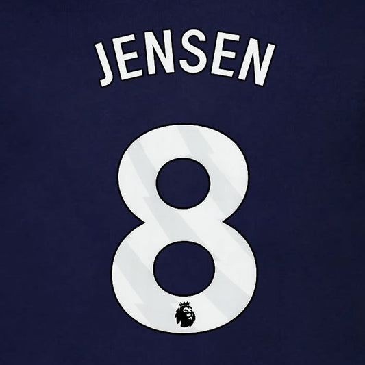 2023 2024 BRENTFORD JENSEN 8 OFFICIAL WHITE 3rd PLAYER SIZE NAMESET