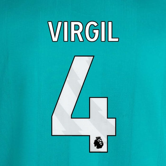 2025 2026 OFFICIAL LIVERPOOL VIRGIL 4 WHITE 3RD PLAYER SIZE NAMESET