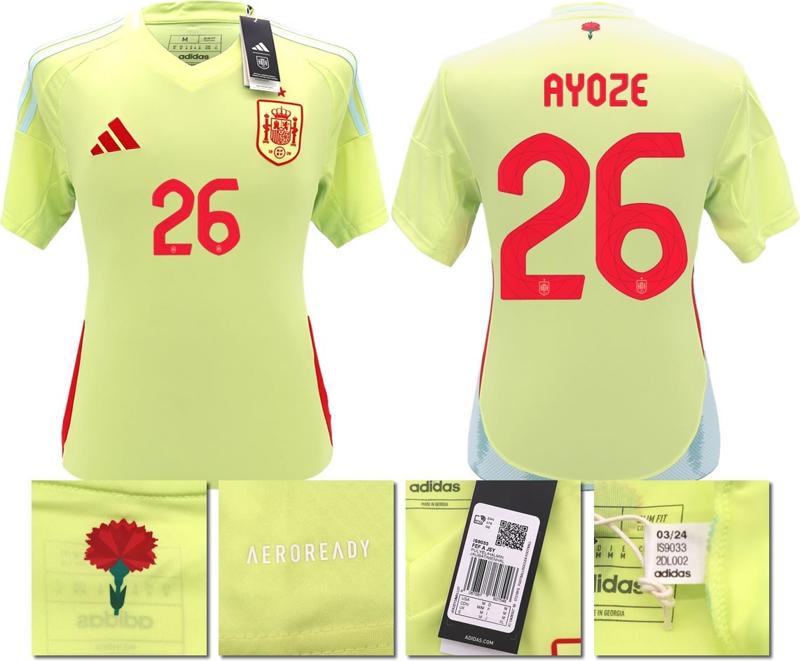 BNWT 2024 2025 SPAIN ADIDAS AWAY SHIRT AYOZE 26 MEN'S