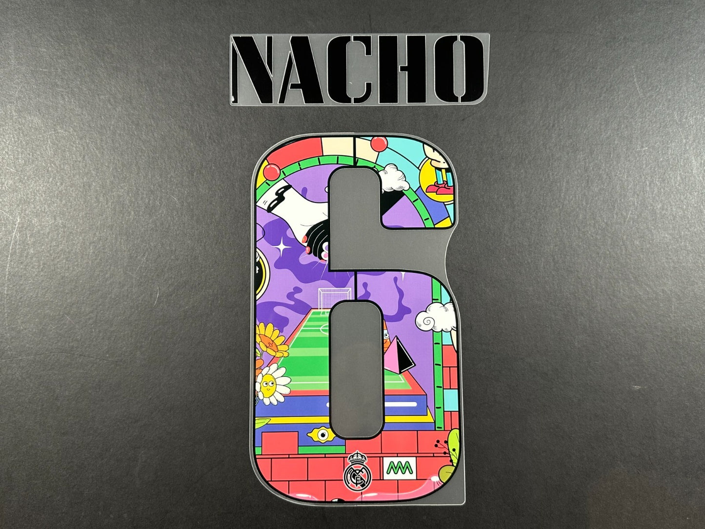 2022 2023 AVERY DENNISON REAL MADRID NACHO 6 COMMON GOAL PLAYER SIZE NAMESET