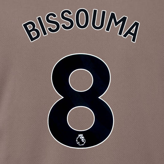 SPURS 2023 2024 BISSOUMA 8 BLACK 3RD PLAYER SIZE NAME SET
