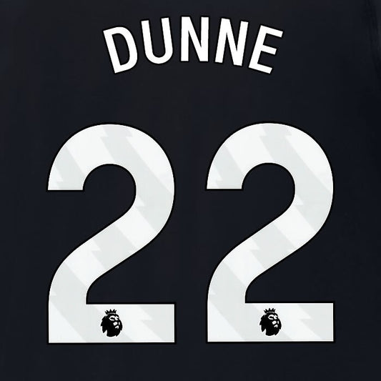 2024 2025 MANCHESTER CITY DUNNE 22 WHITE AWAY PLAYER SIZE NAME SET