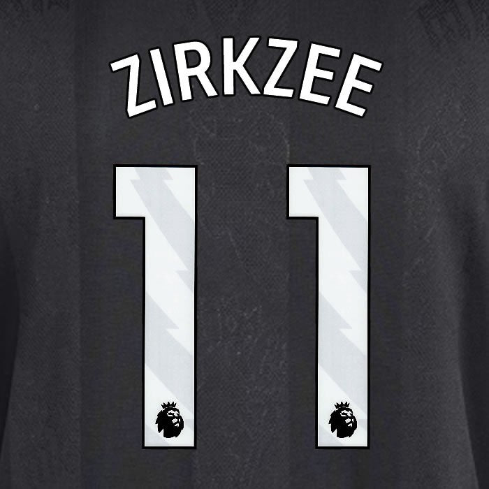 2025 2026 MANCHESTER UNITED ZIRKZEE 11 3RD WHITE PLAYER SIZE NAMESET