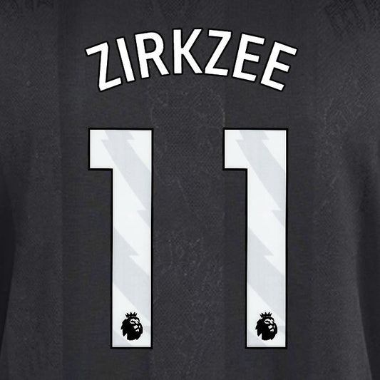 2025 2026 MANCHESTER UNITED ZIRKZEE 11 3RD WHITE PLAYER SIZE NAMESET