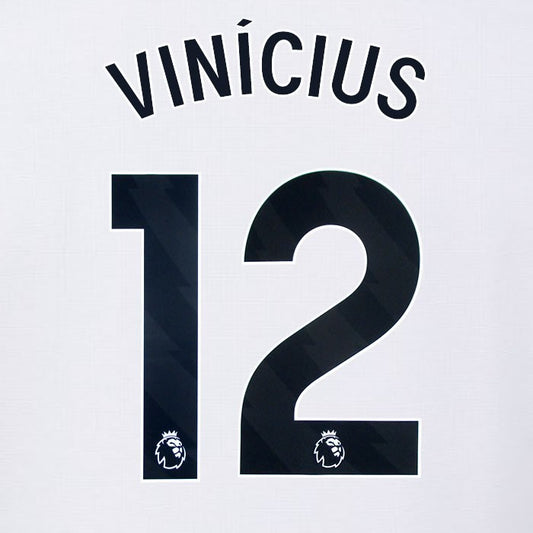 2024 2025 OFFICIAL FULHAM AVERY DENNISON VINICIUS 12 HOME PLAYER SIZE NAMESET