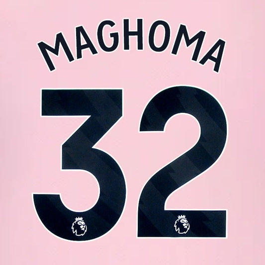 2024 2025 BRENTFORD MAGHOMA 32 OFFICIAL BLACK AWAY PLAYER SIZE NAMESET