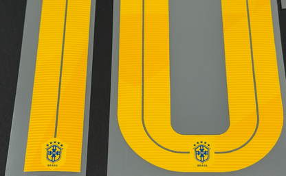 BRAZIL 2018 WORLD CUP OFFICIAL NEYMAR JR 10 AWAY PLAYER SIZE NAMESET 255MM