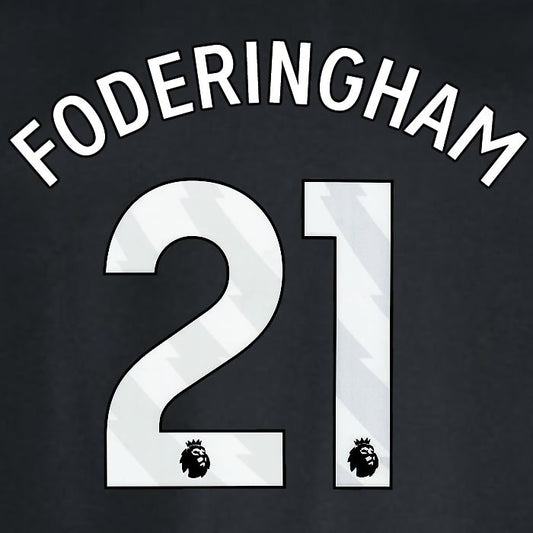 2024 2025 WEST HAM FODERINGHAM 21 OFFICIAL WHITE AWAY PLAYER SIZE NAMESET