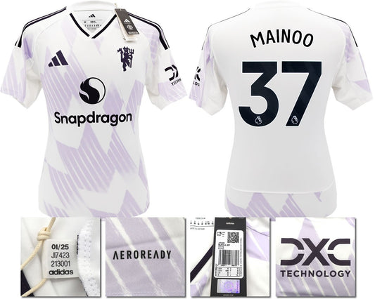 BNWT 25 26 MANCHESTER UNITED ADIDAS AWAY SHIRT MAINOO 37 + PATCHES