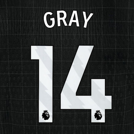 2025 2026 TOTTENHAM GRAY 14 WHITE AWAY PLAYER SIZE NAME SET