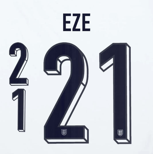 2024 2025 OFFICIAL ENGLAND EZE 21 HOME PLAYER SIZE NAME SET